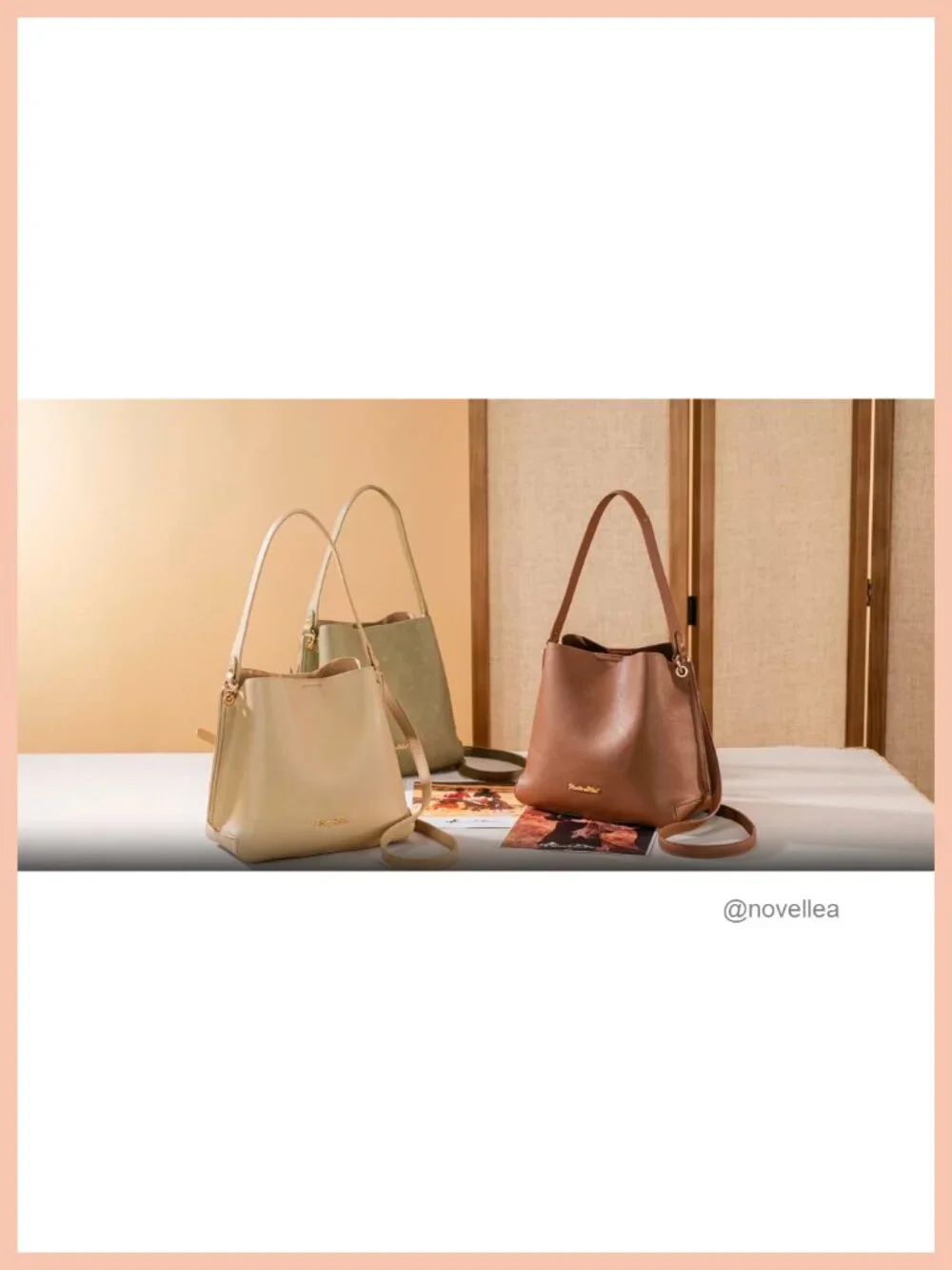 Medium Hobo Bag for Women, 3 Compartments, Faux Leather, Crossbody Strap